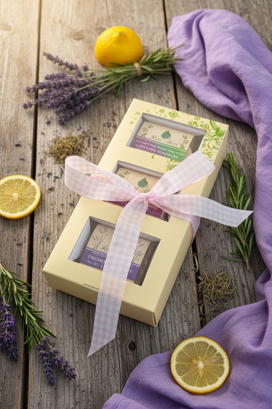 Rose Best 3 Soap Self Care Gift Set – All Natural Handmade Halal Skincare Gift for Women & Men | Luxury Spa Gift Box | Moisturizing Soap Set | Gifts Under 30| Housewarming Gift