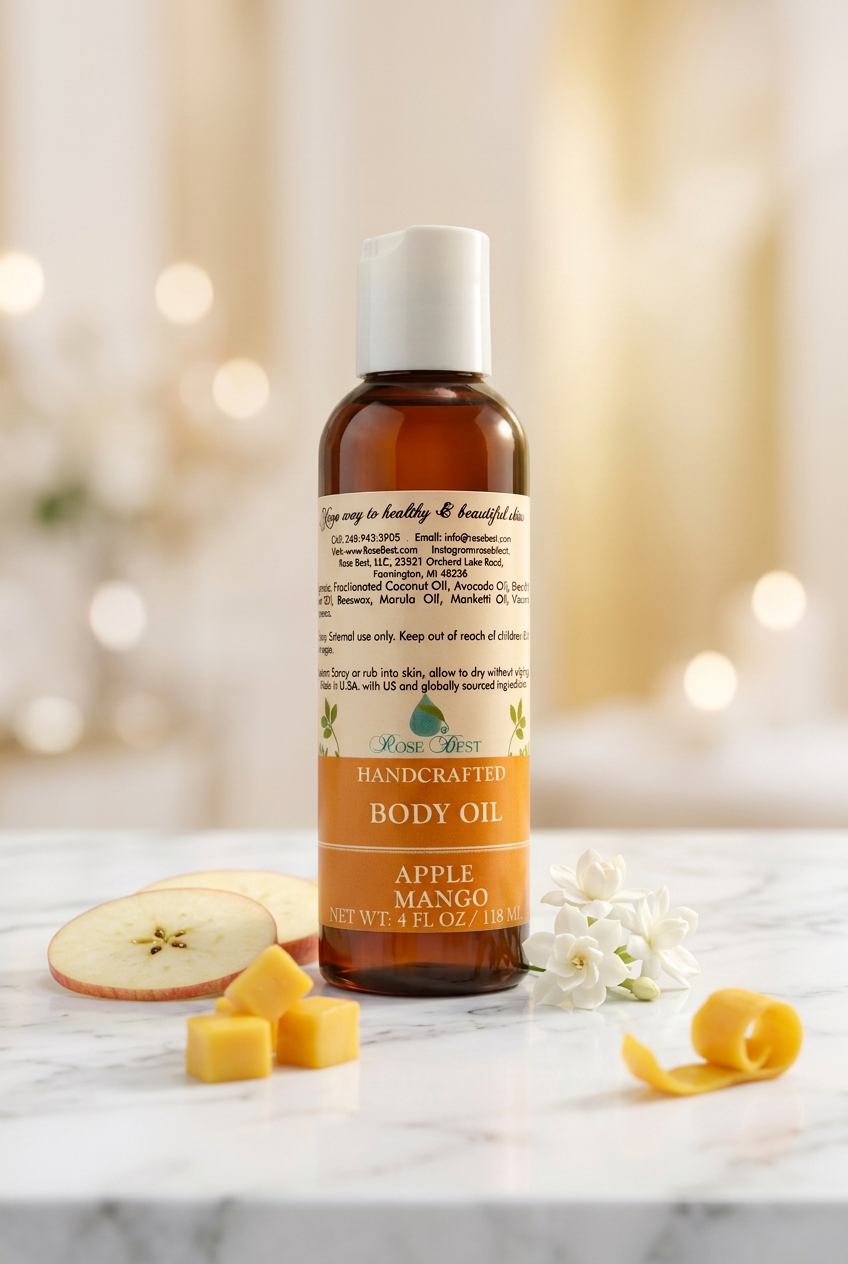 Apple Mango Body Oil | Fall Collection |Handmade Halal | Rose Best