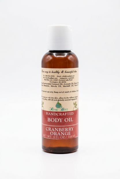 Cranberry Orange Body Oil | Fall Collection |Handmade Halal | Rose Best