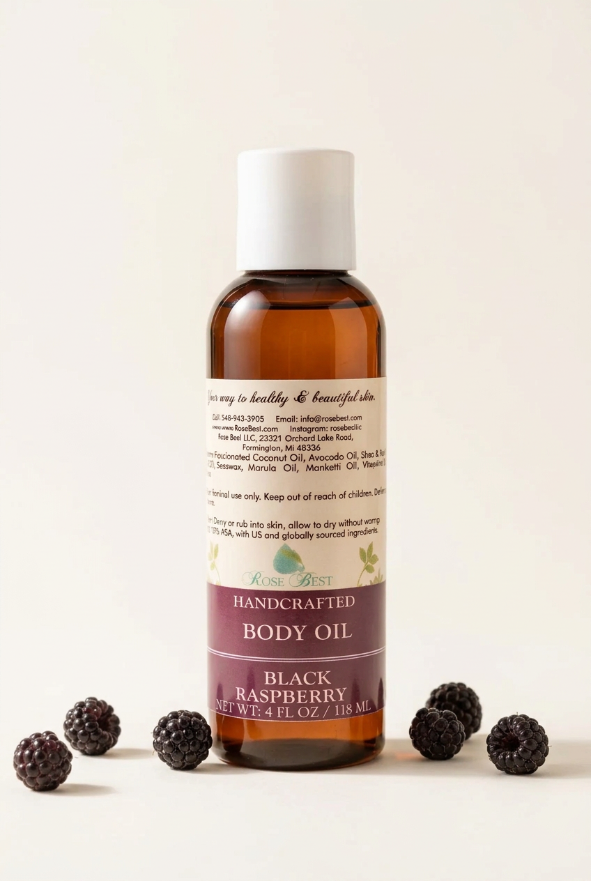 Black Raspberry Body Oil | Fall Collection | Handmade Halal | Rose Best