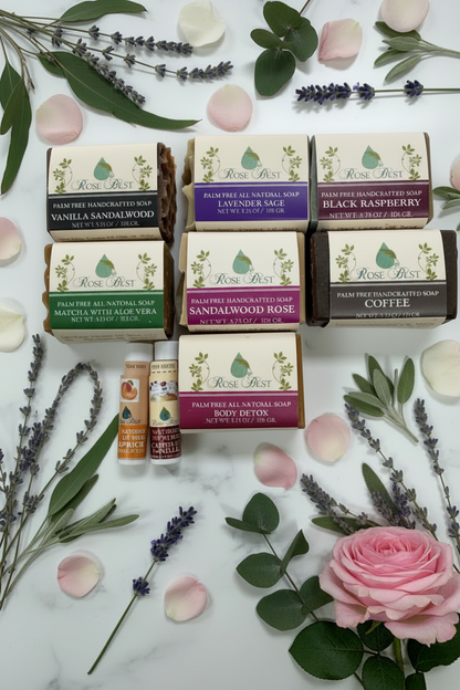 New soaps and lip balm bundle