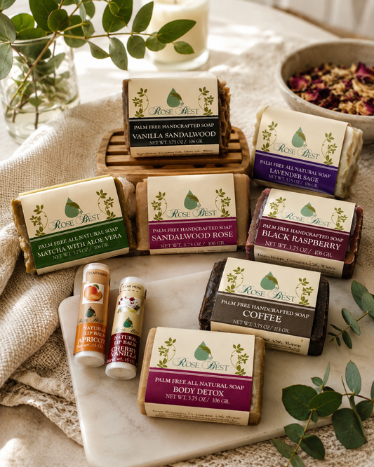 New soaps and lip balm bundle