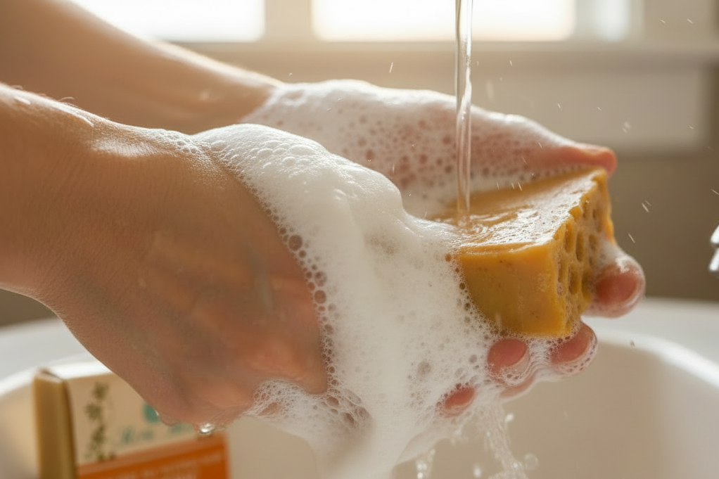Natural turmeric soap