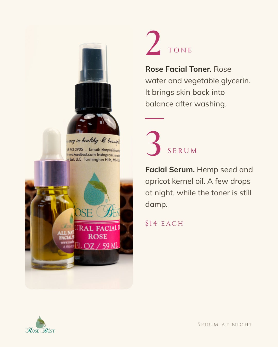 Rose Best face routine post slide 3